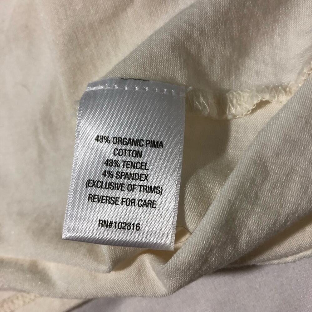 Garnet hill organic pima cotton blend cream classic tshirts lot of 2 womens L - Picture 5 of 8